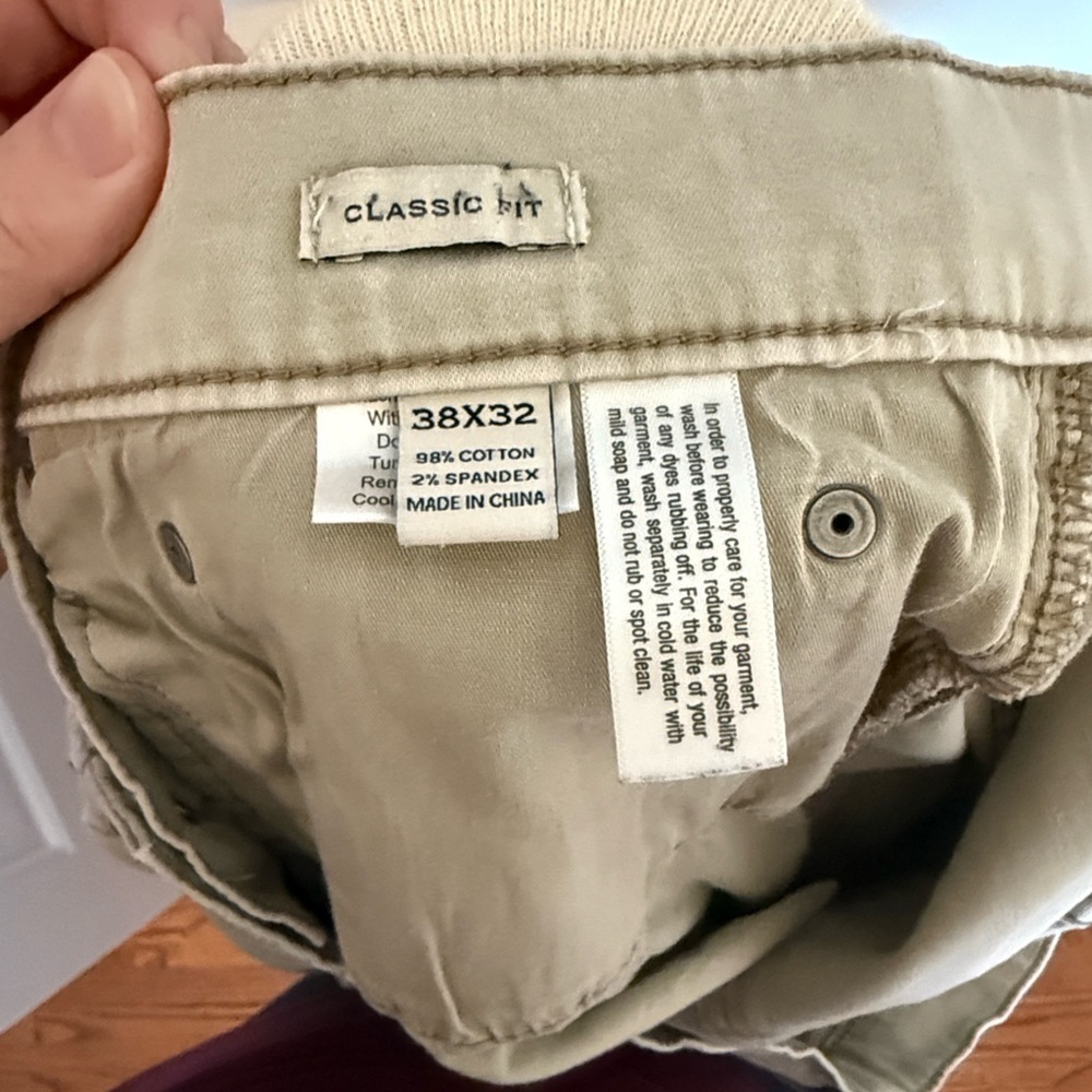 Joseph Abboud Khaki Chino Pants Men’s 38x32 Business Casual Dress Pants - Picture 3 of 4